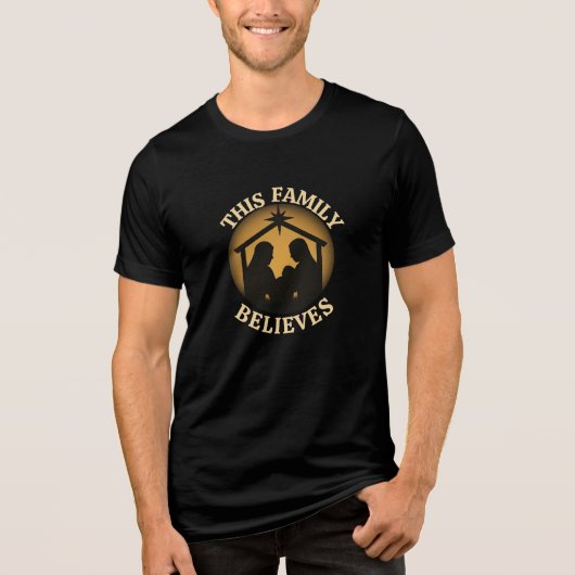 This Family Believes Christian Nativity Scene Tri-Blend Shirt (Vorderseite)