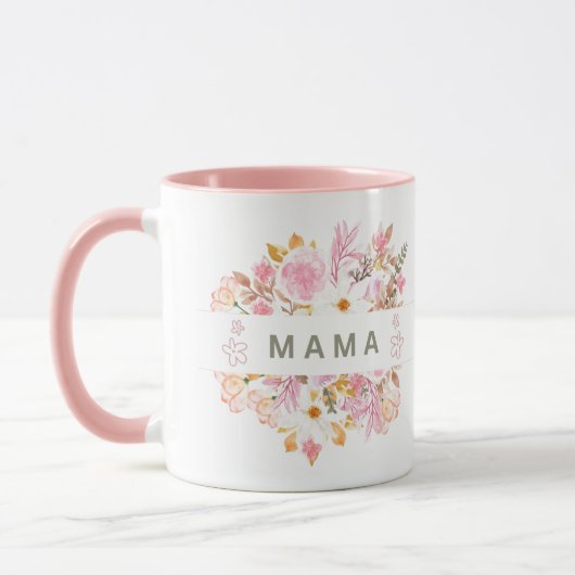 This floral Mama design features elegant botanical Tasse (Links)