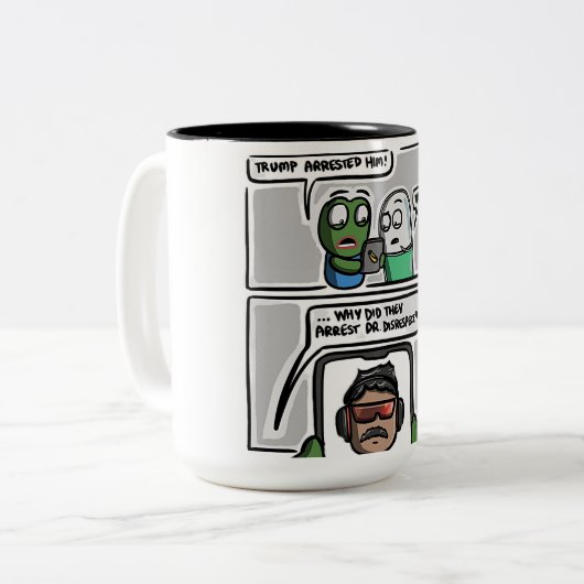 This funny comic-style meme design Mug Zweifarbige Tasse (Vorderseite Links)