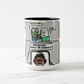 This funny comic-style meme design Mug Zweifarbige Tasse (Mittel)