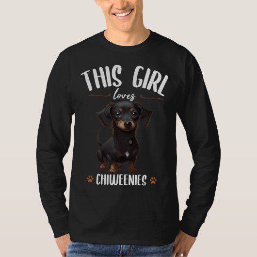 This Girl loves Chiweenies Cute Dog Fun T-Shirt (Vorderseite)