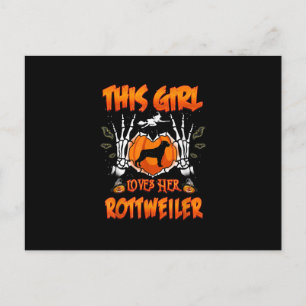 This Girl Loves Her Rottweiler Dog Halloween Feiertagspostkarte