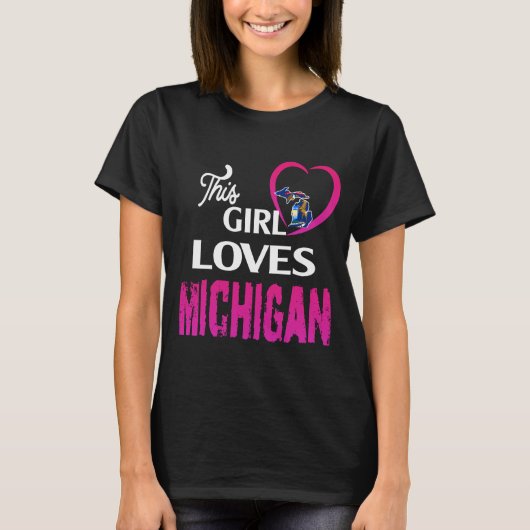 This Girl Loves Michigan T-Shirt (Vorderseite)