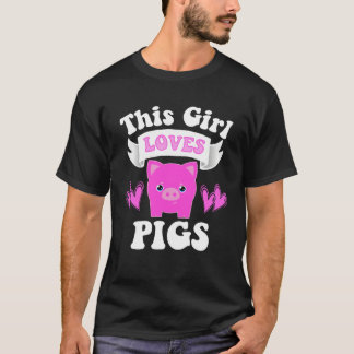 THIS GIRL LOVES PIGS Toddler Tween Kid Women Mom F T-Shirt
