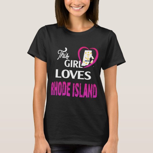 This Girl Loves Rhode Island T-Shirt (Vorderseite)