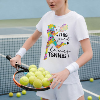  This Girl Loves Tennis Colorful Player Shirt