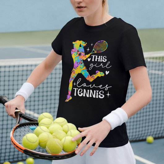 This Girl Loves Tennis Cute Sports T-Shirt