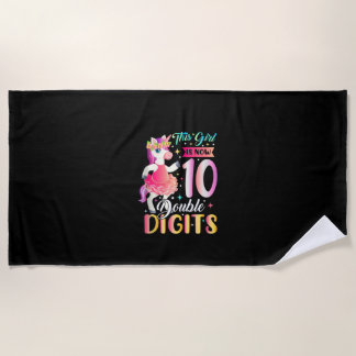 This Girl Now 10 Double Digits Unicorn 10 Years Ol Strandtuch