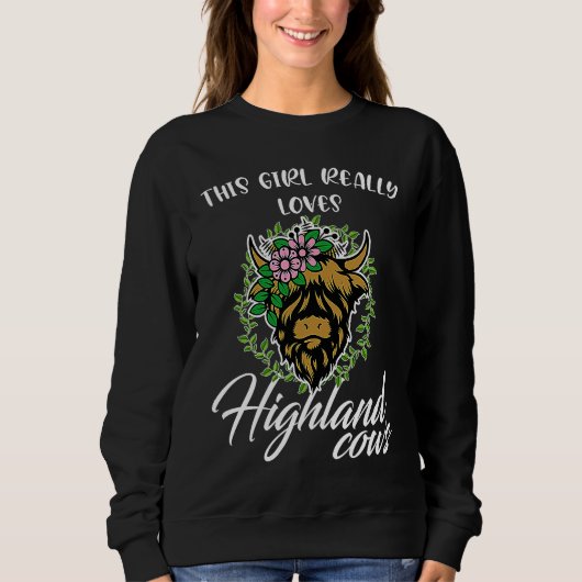 this girl really loves highland cows highland catt sweatshirt (Vorderseite)