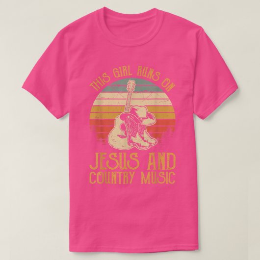 This Girl Runs On Jesus And Country Music Tshirt C (Design vorne)