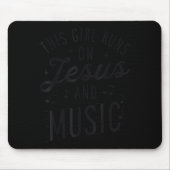 This Girl Runs On Jesus And Music Lover Christian Mousepad (Vorne)