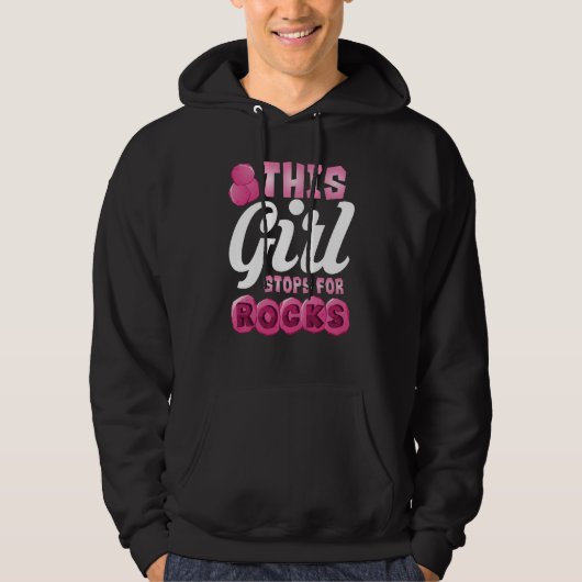 This Girl Stops For Rocks Cute Gemstone Hunter 2 Hoodie (Vorderseite)