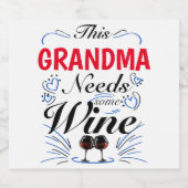 This Grandma Needs Some Wine Schaumweinetikett (Einzelnes Label)