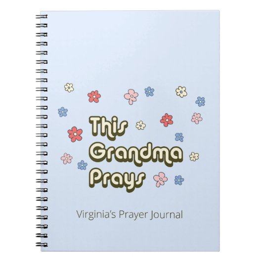 This Grandma Prays Retro Light Blue Prayer Journal Notizblock (Vorderseite)