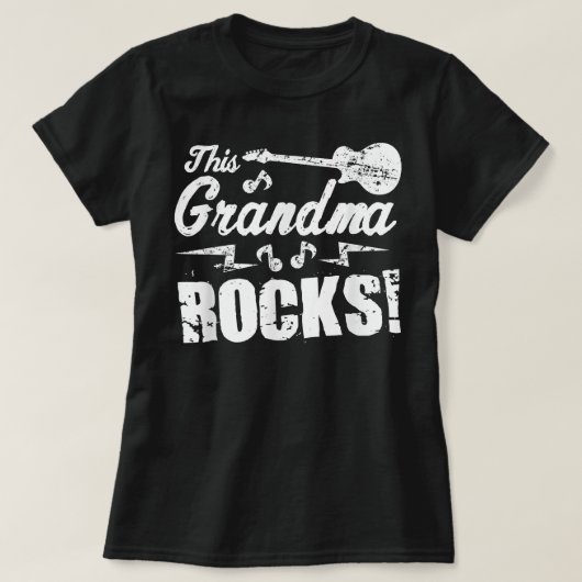 This Grandma Rocks - Guitar Rock n Roll Funny Tee (Design vorne)