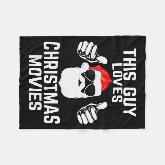 This Guy Loves Christmas Movies Shirt Men Funny Xm Fleecedecke (Vorderseite (Horizontal))