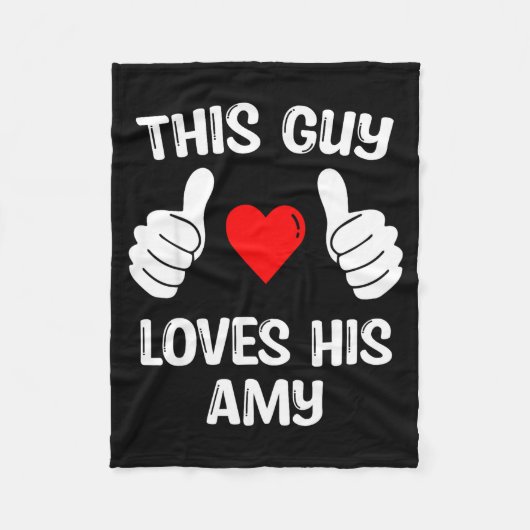 This Guy Loves His Amy Girlfriend Wife Valentine's Fleecedecke (Vorderseite)