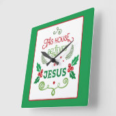 This House Believes in Jesus   Quadratische Wanduhr (Winkel)