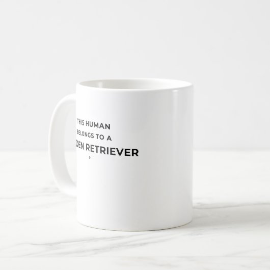 This Human Belongs... - White Mug Kaffeetasse (Vorderseite Links)