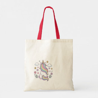 This is a bag with a cute unicorn. tragetasche