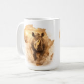 This Is Africa Rhino | African Strength Wildlife Kaffeetasse (Vorderseite Links)
