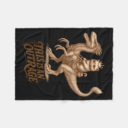This Is An Outrage Funny Princess Cat Riding Dinos Fleecedecke (Vorderseite (Horizontal))