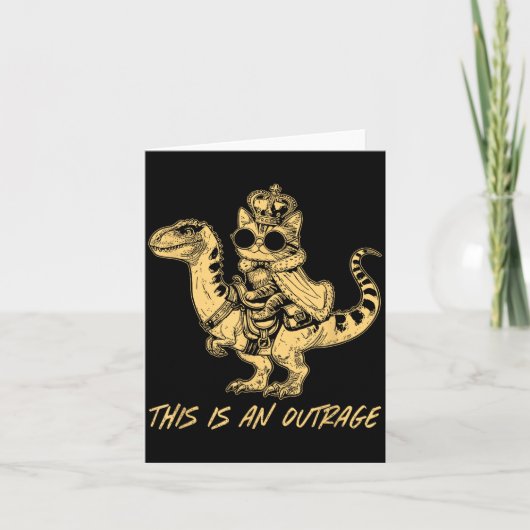 This Is An Outrage Funny Princess Cat Riding Dinos Karte (Vorderseite)