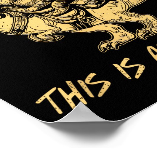 This Is An Outrage Funny Princess Cat Riding Dinos Poster (Ecke)