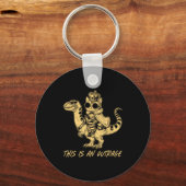 This Is An Outrage Funny Princess Cat Riding Dinos Schlüsselanhänger (Vorderseite)