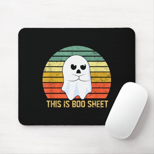 This Is Boo Sheet Bull Funny Halloween Ghost  Mousepad (Mit Mouse)