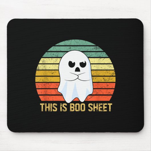 This Is Boo Sheet Bull Funny Halloween Ghost  Mousepad (Vorne)