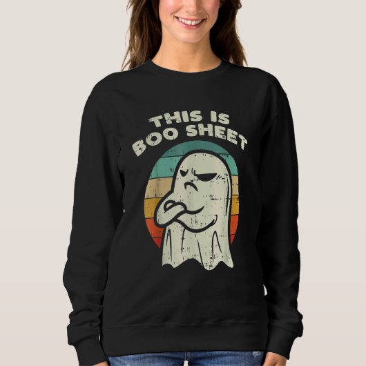 This Is Boo Sheet Ghost Retro Halloween Costume Me Sweatshirt (Vorderseite)