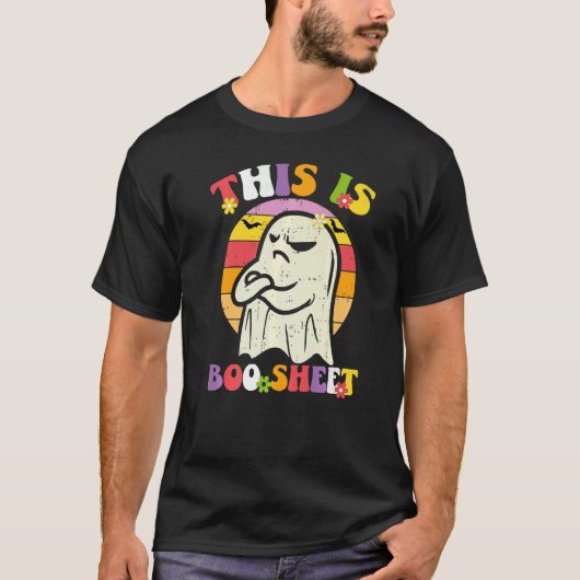 This Is Boo Sheet Ghost Retro Halloween Costume T-Shirt (Vorderseite)
