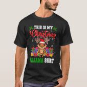 This Is Christmas Pajama Santa Reindeer Bearded Dr T-Shirt (Vorderseite)