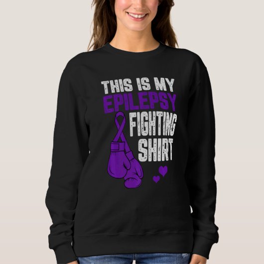 This Is Epilepsy Fighting Boxing Gloves Purple Ri Sweatshirt (Vorderseite)