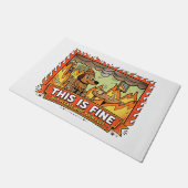 This Is Fine Dog Funny Fire Doormat Fußmatte (Schrägansicht)