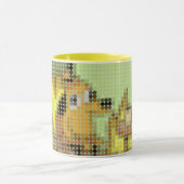 "This is Fine" Meme Pixelpunkt Tasse (Zentrum)
