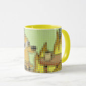 "This is Fine" Meme Pixelpunkt Tasse (VorderseiteRechts)