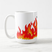 "This is fine" (schwarz + fire and flames) Kaffeetasse (Links)