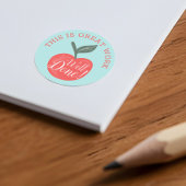 This Is Great Work, Well Done Red Apple Teacher Runder Aufkleber