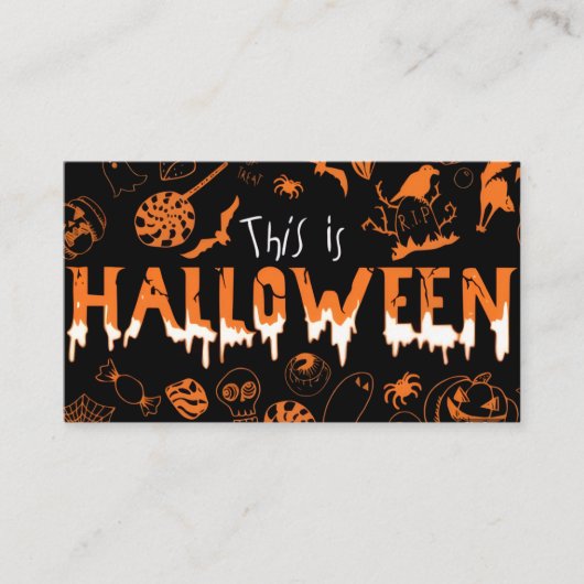 "This is Halloween – Spooky Style for the Bold🎃" Visitenkarte (Vorderseite)