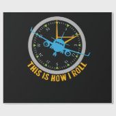 This Is How I Roll Airplane Pilot Shirt Aviation Geschenkpapier (Flach)