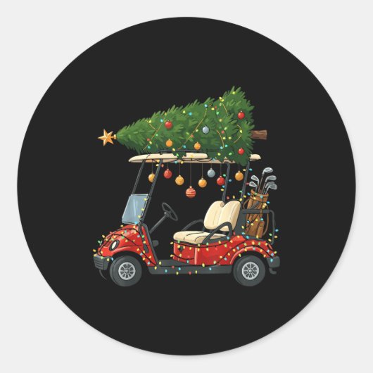 This Is How I Roll Golf Cart Christmas Funny Srt G Runder Aufkleber (Vorderseite)