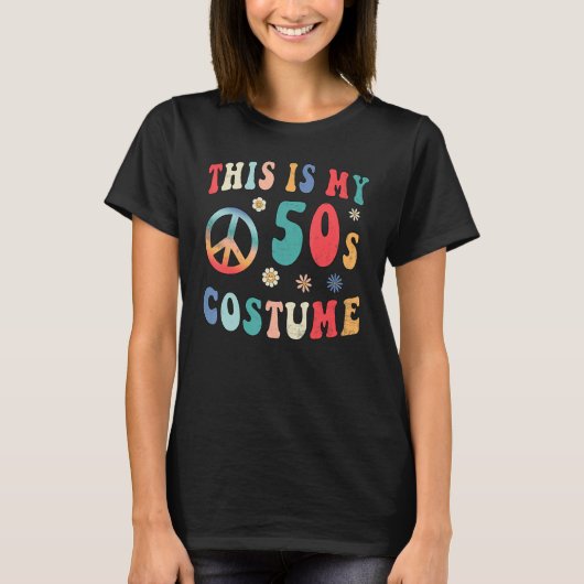 This is My 50's Costume  Groovy Hippie Peace Hallo T-Shirt (Vorderseite)