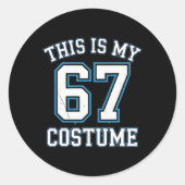 This Is My 67 Costume Lazy Brainrot Meme Boys Kids Runder Aufkleber (Vorderseite)