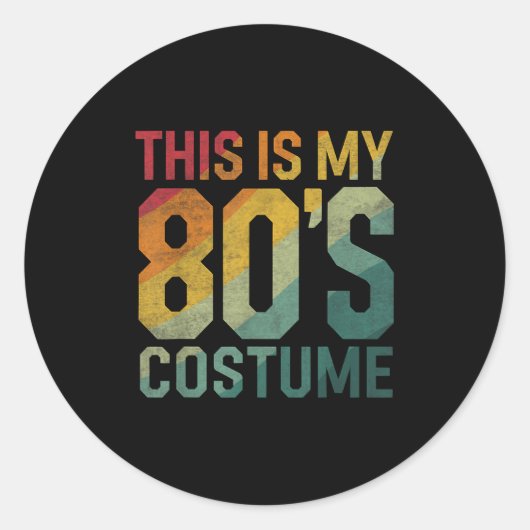 This Is My 80s Costume 1980s Fashion Retro Hallowe Runder Aufkleber (Vorderseite)