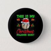 This Is My Baseball Christmas Pajamas Funny Baseba Button (Vorderseite)