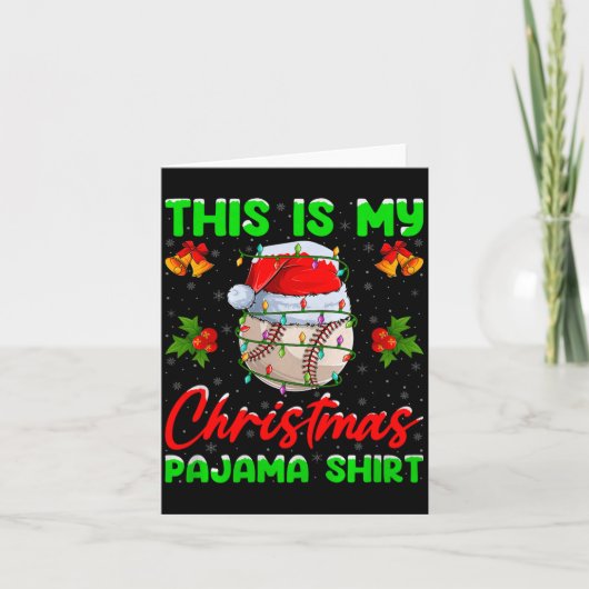 This Is My Baseball Christmas Pajamas Funny Baseba Karte (Vorderseite)