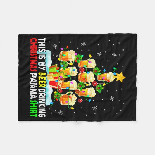 This Is My Beer Drinking Christmas Pajama Shirt Be Fleecedecke (Vorderseite (Horizontal))