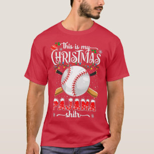 This Is My Christmas Baseball Pajama For Boys Men T-Shirt